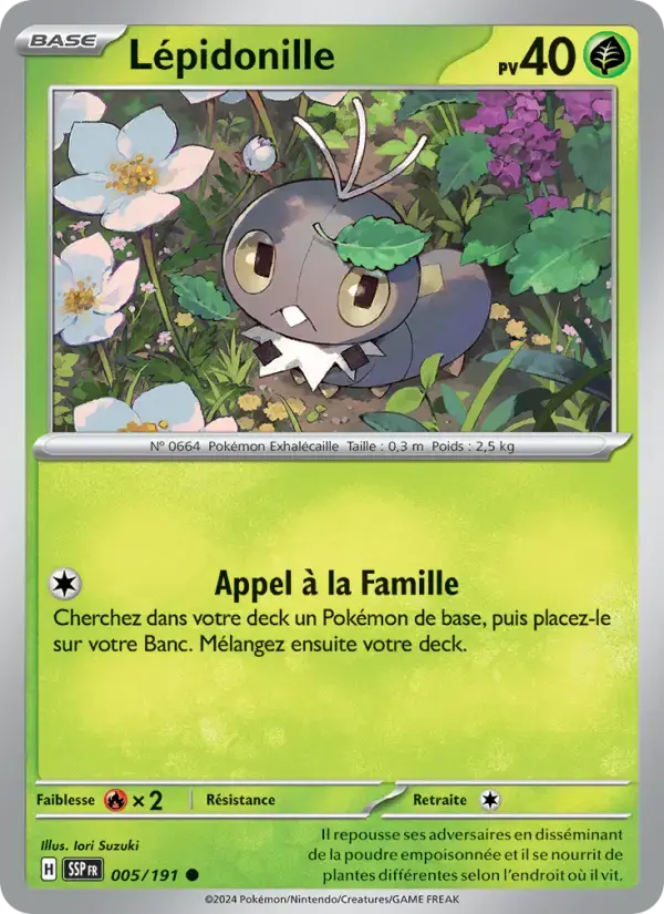 Carte Pokémon Lépidonille #005 — Étincelles Déferlantes