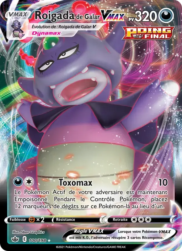 Carte Pokémon Roigada de Galar VMAX #100 — Règne de Glace