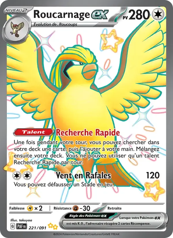 Carte Pokémon Roucarnage-ex #221 — Destinées de Paldea
