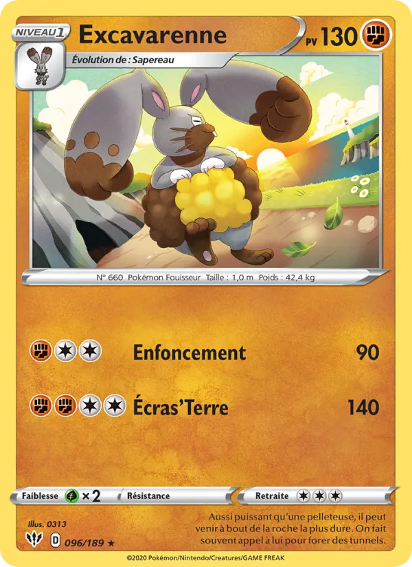 Carte Pokémon Excavarenne #96 — Ténèbres Embrasées