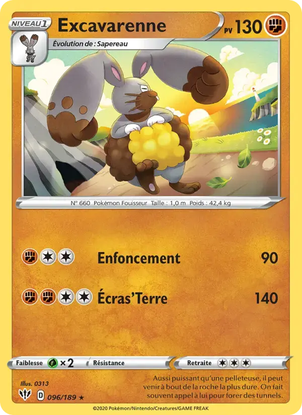 Carte Pokémon Excavarenne #96 — Ténèbres Embrasées