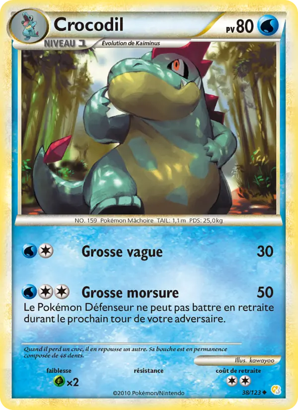 Carte Pokémon Crocodil #38 — HeartGold SoulSilver