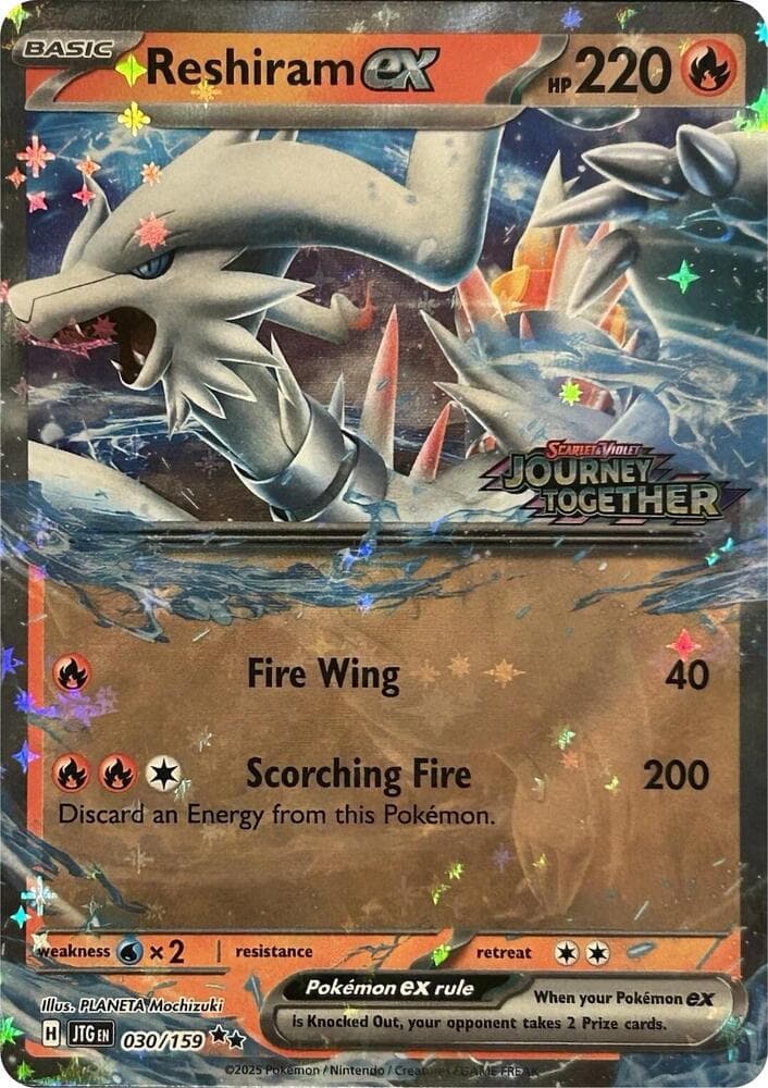 Reshiram ex #030 Stamp V1 — Journey Together