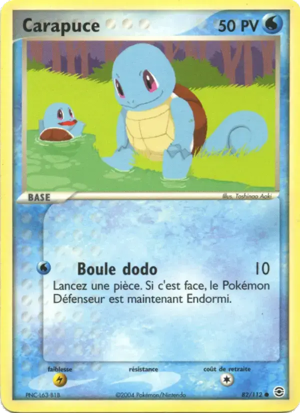 Carte Pokémon Carapuce #82 — Rouge Feu & Vert Feuille