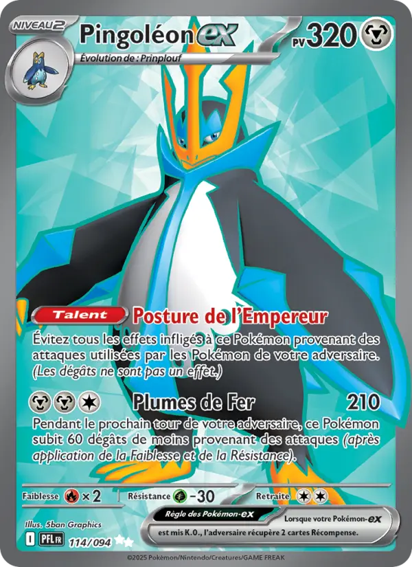 Carte Pokémon Pingoléon-ex #114 — Flammes Fantasmagoriques