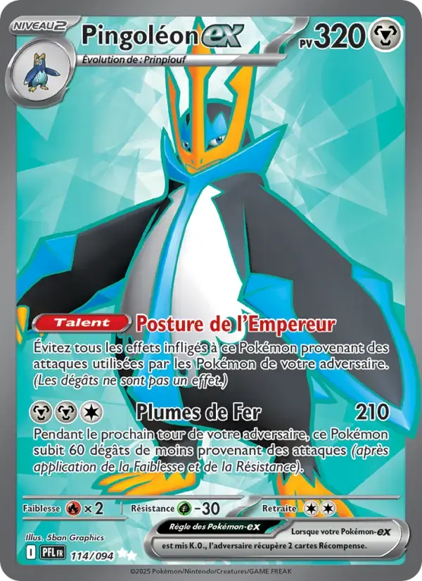Carte Pokémon Pingoléon-ex #114 — Flammes Fantasmagoriques