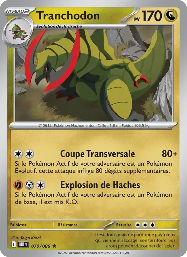 Carte Pokémon Tranchodon #070 — Foudre Noire