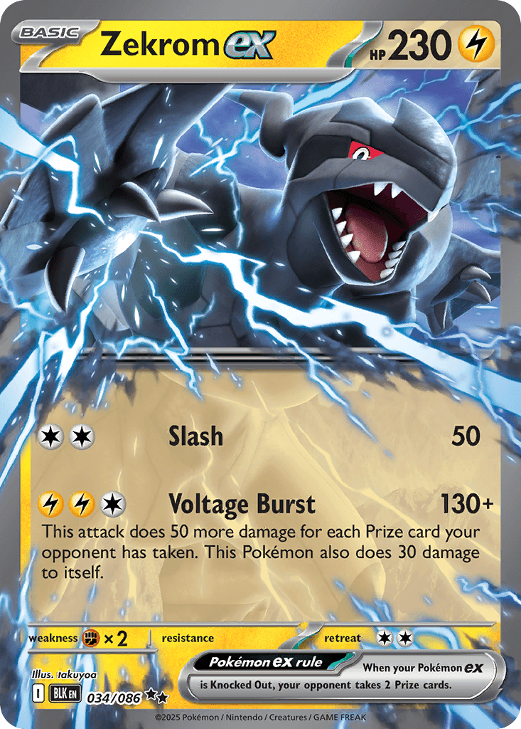 Carte Pokémon Zekrom-ex #034 — Foudre Noire