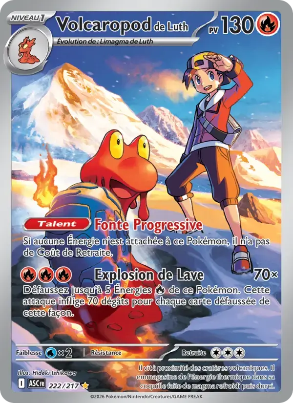 Carte Pokémon Volcaropod de Luth #222 — Héros Transcendants