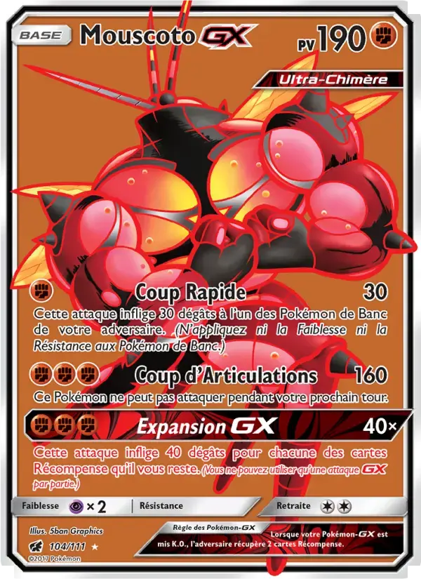Carte Pokémon Mouscoto GX #104 — Invasion Carmin