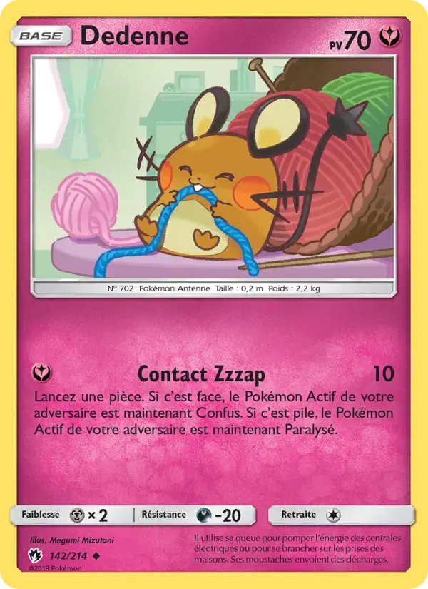 Carte Pokémon Dedenne #142 — Tonnerre Perdu