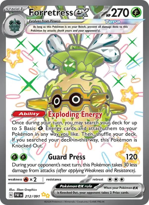 Forretress ex #212 — Paldean Fates