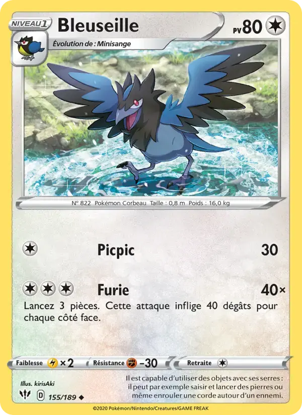 Carte Pokémon Bleuseille #155 — Ténèbres Embrasées