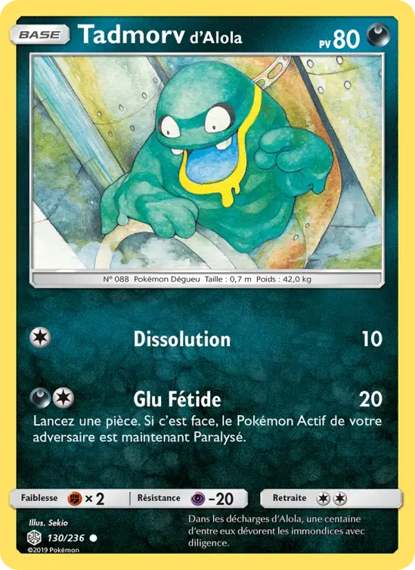 Carte Pokémon Tadmorv d’Alola #130 — Éclipse Cosmique