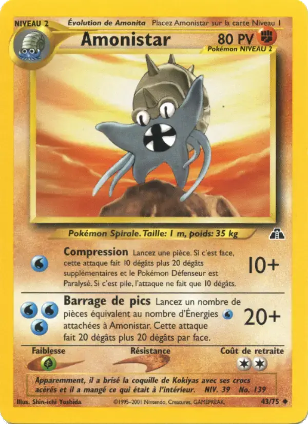 Carte Pokémon Amonistar #43 — Neo Discovery