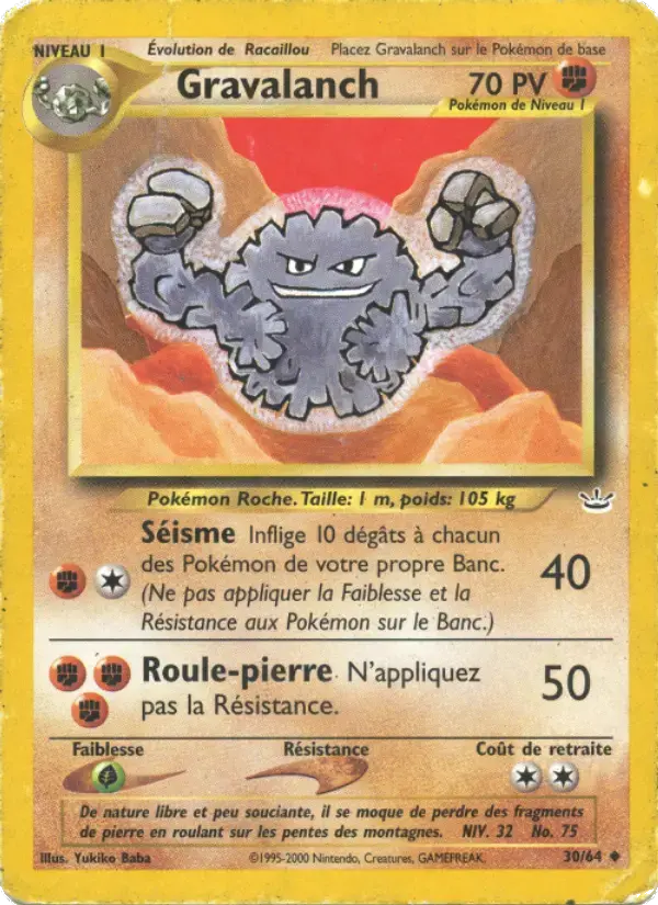 Carte Pokémon Gravalanch #30 — Neo Revelation