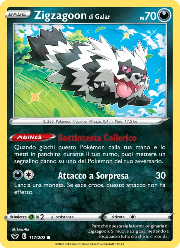 Carte Pokémon Zigzaton de Galar #117 — Épée et Bouclier