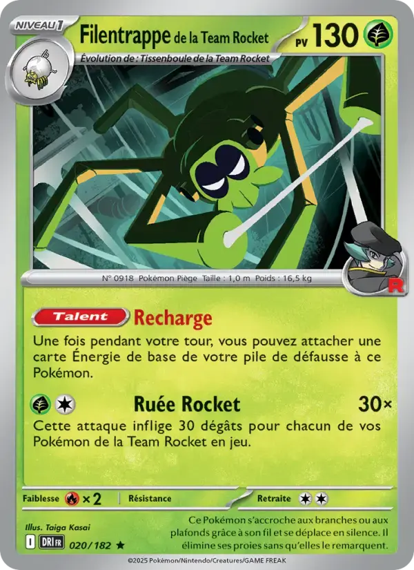 Carte Pokémon Filentrappe de la Team Rocket #020 — Rivalités Destinées