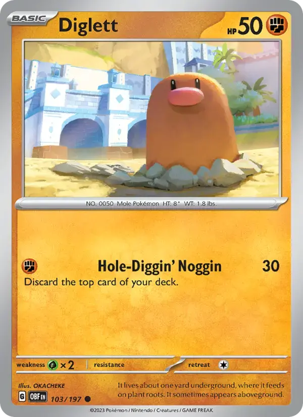 Diglett #103 — Obsidian Flames
