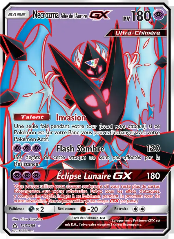 Carte Pokémon Necrozma Ailes de l’Aurore GX #143 — Ultra-Prisme