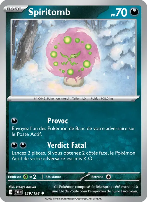 Carte Pokémon Spiritomb #129 — Écarlate et Violet