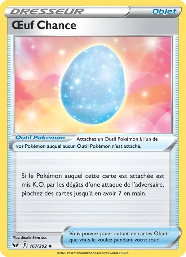 Carte Pokémon Œuf Chance #167 — Épée et Bouclier