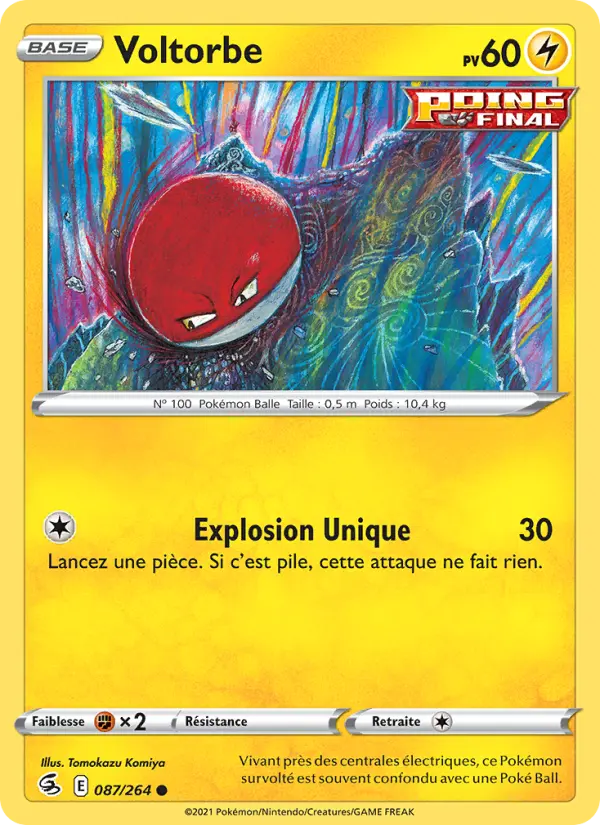 Carte Pokémon Voltorbe #87 — Poing de Fusion