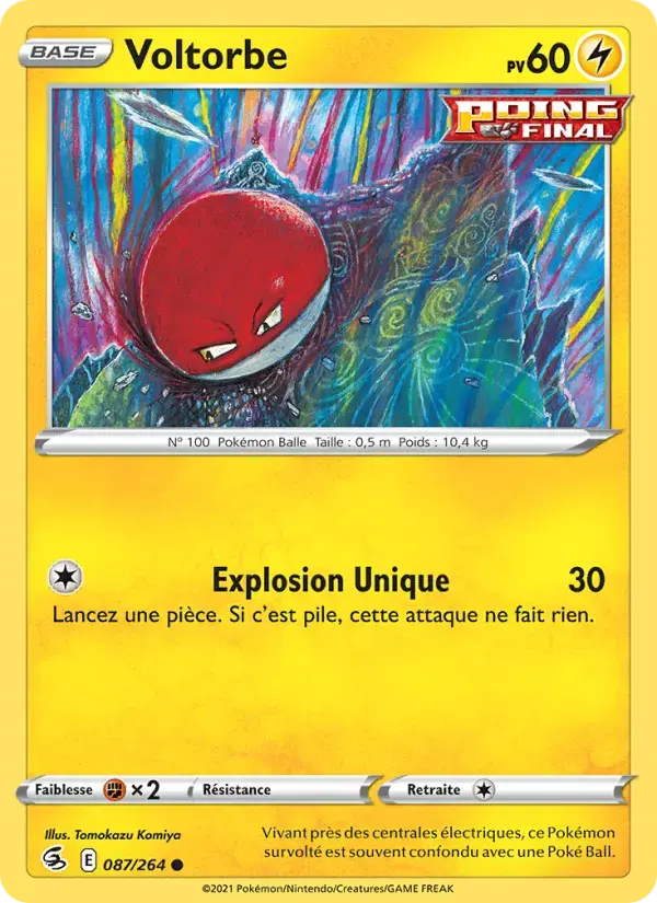 Carte Pokémon Voltorbe #87 — Poing de Fusion