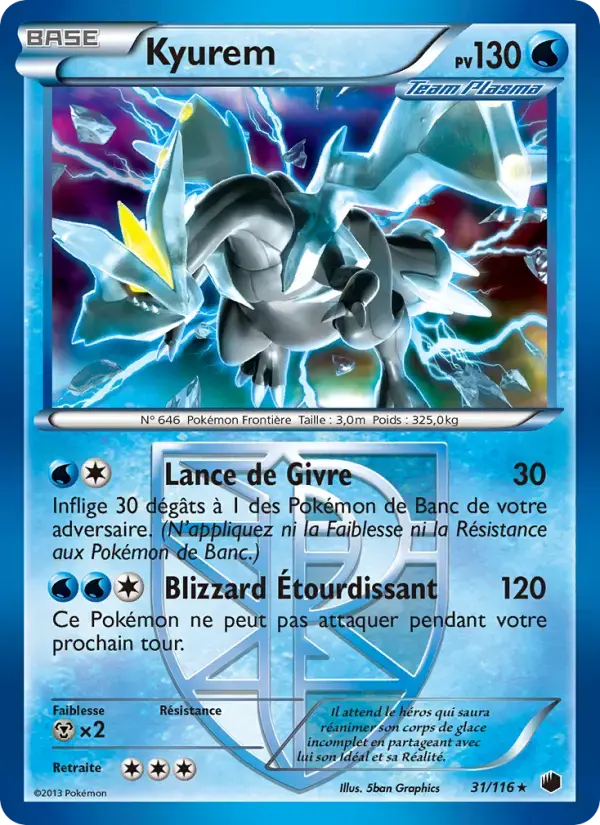 Carte Pokémon Kyurem #31 — Glaciation Plasma