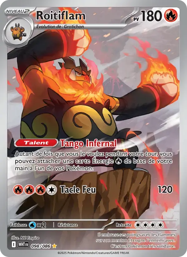 Carte Pokémon Roitiflam #098 — Flamme Blanche