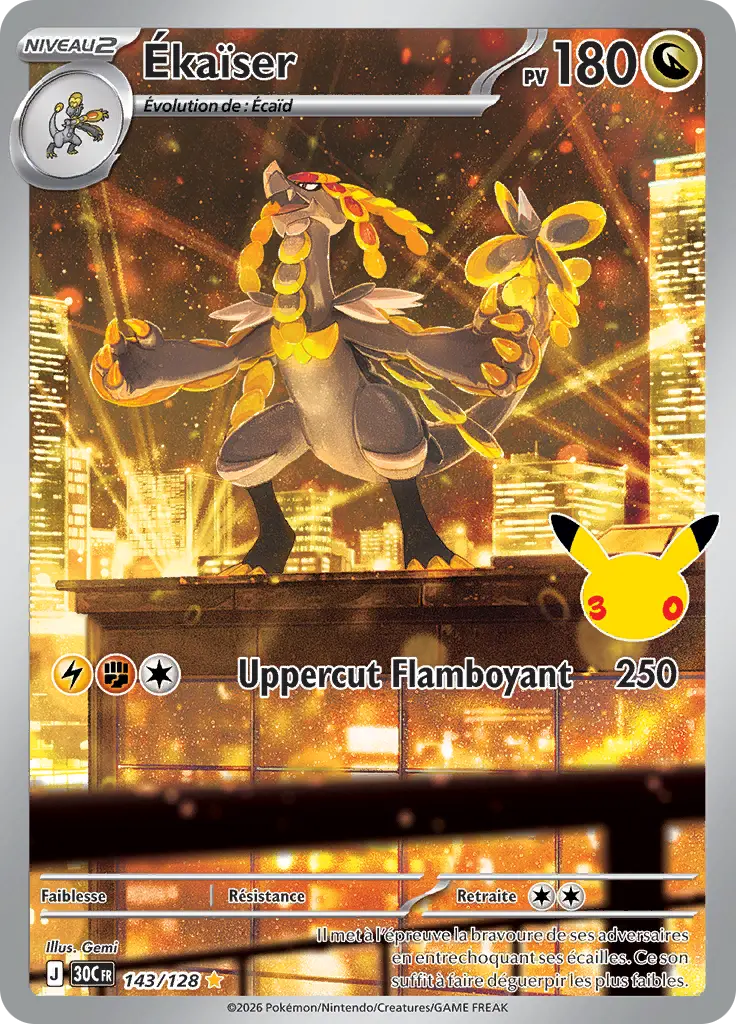 Carte Pokémon Ékaïser #143 — 30ᵉ Anniversaire