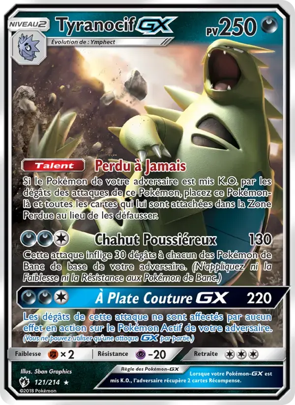 Carte Pokémon Tyranocif GX #121 — Tonnerre Perdu