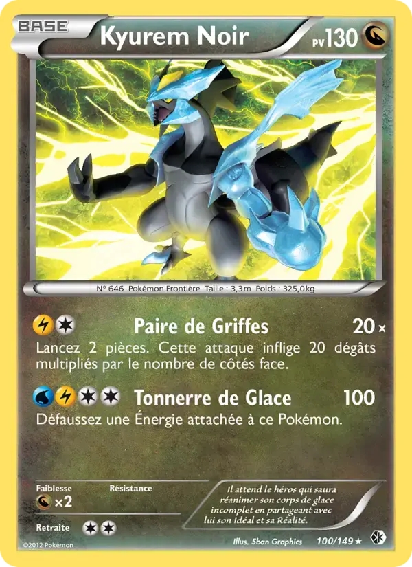 Carte Pokémon Kyurem Noir #100 — Frontières Franchies