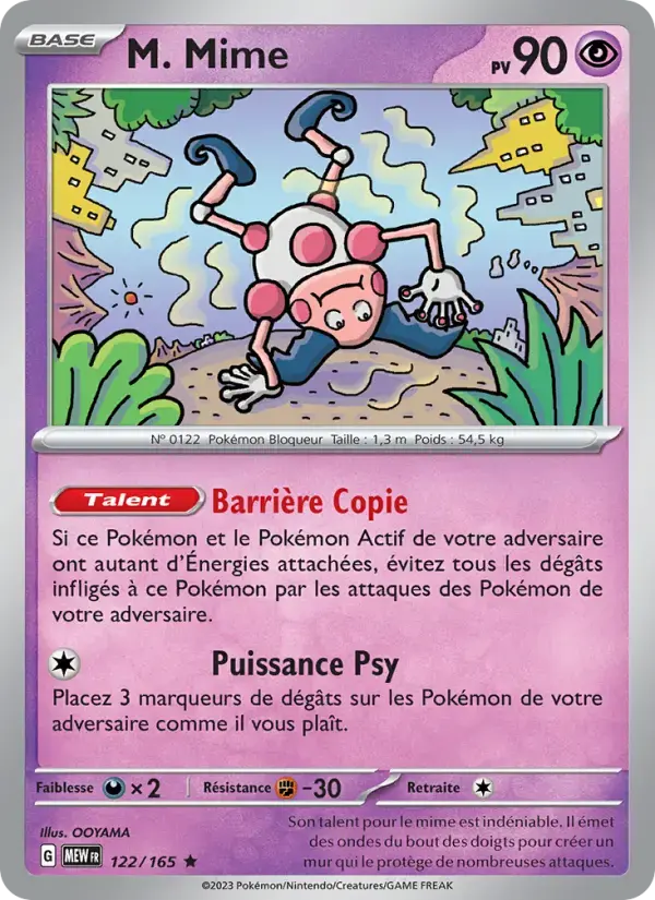 Carte Pokémon M. Mime #122 — Pokémon 151