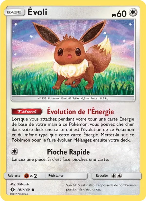 Carte Pokémon Évoli #101 — Soleil et Lune