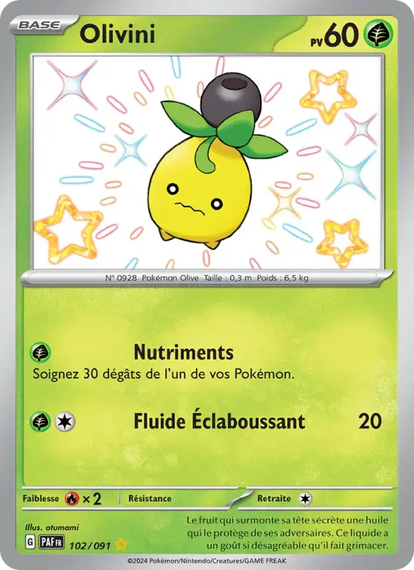 Carte Pokémon Olivini #102 — Destinées de Paldea