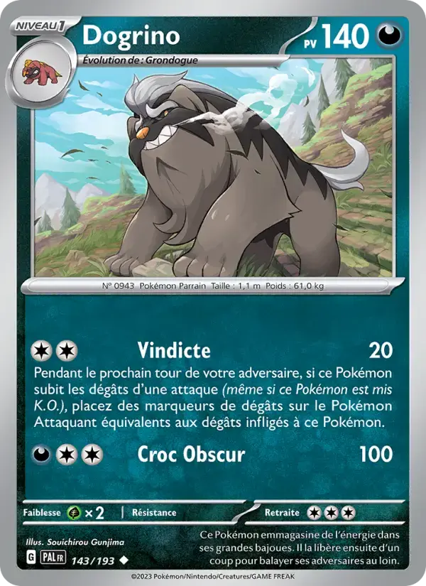 Carte Pokémon Dogrino #143 — Évolutions à Paldea