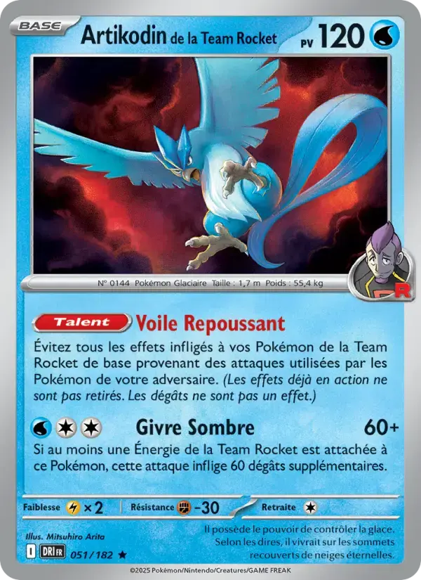 Carte Pokémon Artikodin de la Team Rocket #051 — Rivalités Destinées