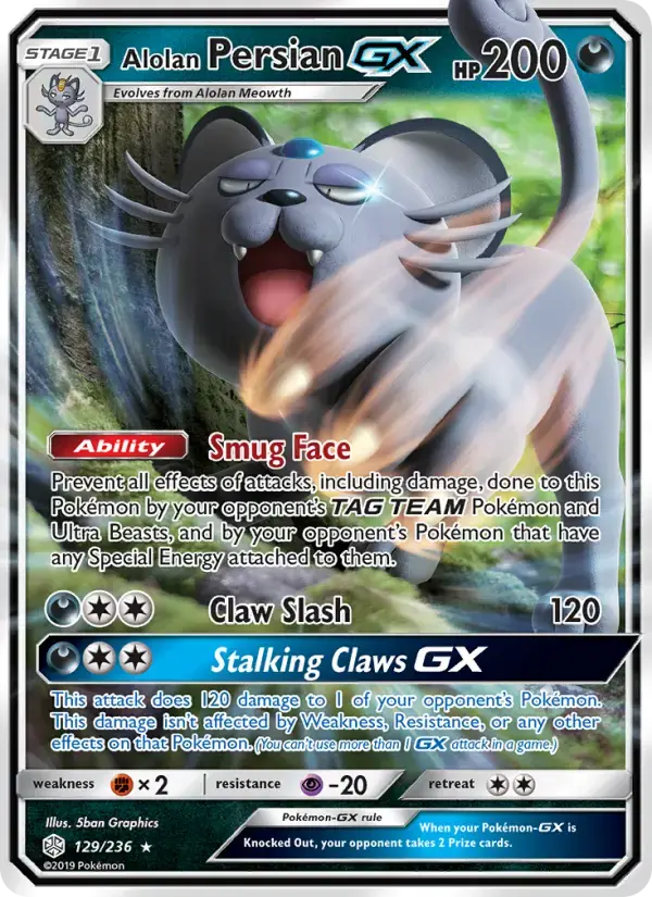 Alolan Persian GX #129 — Cosmic Eclipse