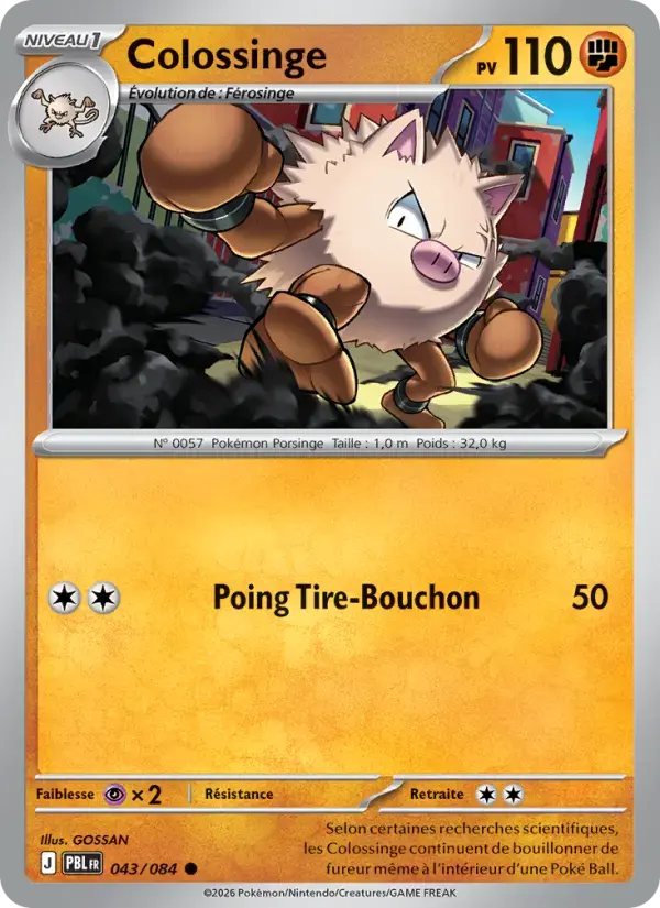 Carte Pokémon Colossinge #043 — Nuit Noire