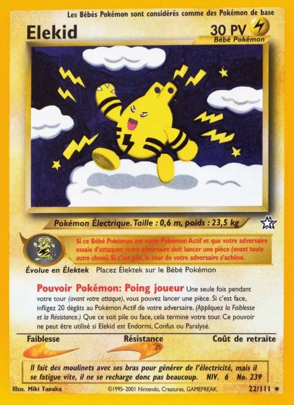 Carte Pokémon Elekid #22 — Neo Genesis