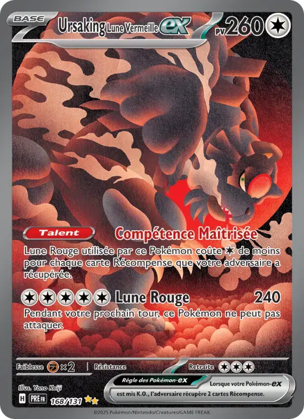 Carte Pokémon Ursaking Lune Vermeille-ex #168 — Évolutions Prismatiques