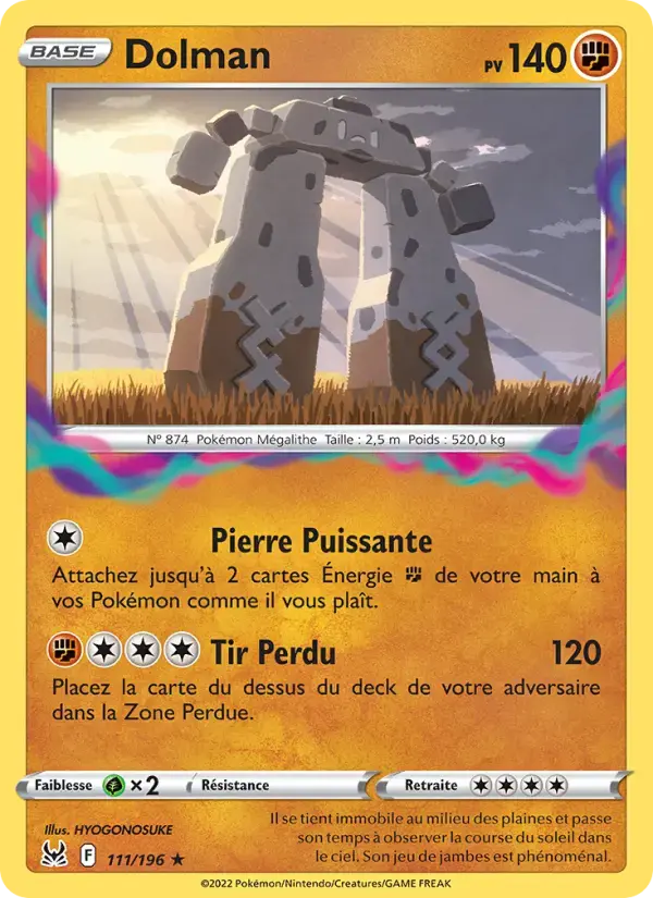 Carte Pokémon Dolman #111 — Origine Perdue
