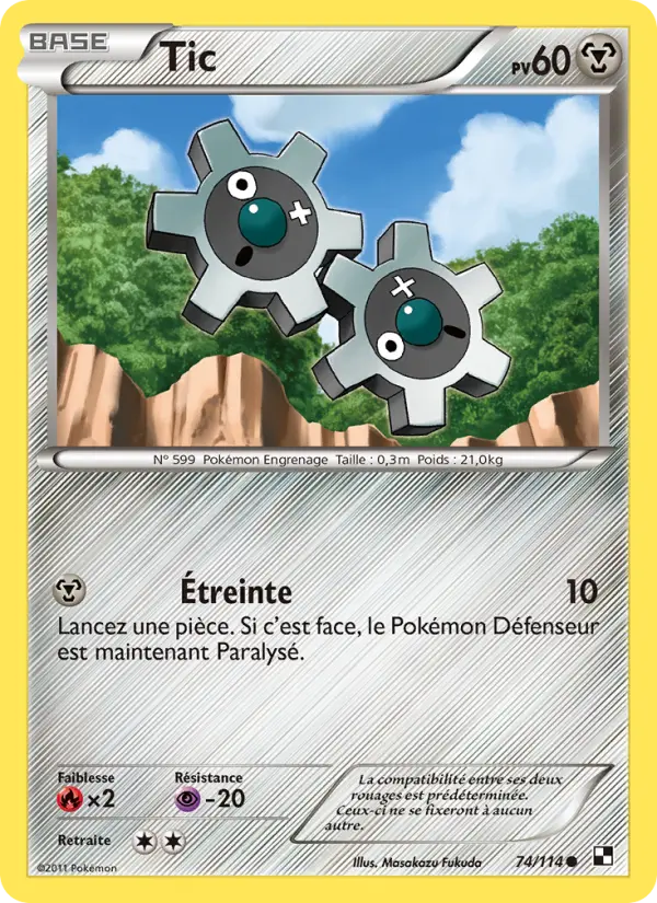 Carte Pokémon Tic #74 — Noir et Blanc