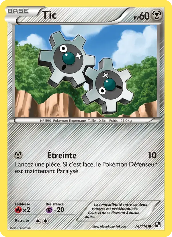 Carte Pokémon Tic #74 — Noir et Blanc