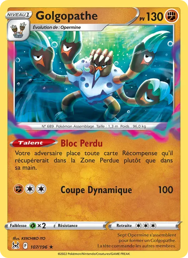Carte Pokémon Golgopathe #107 — Origine Perdue