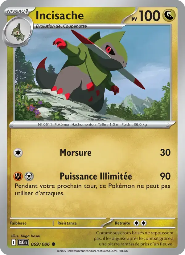 Carte Pokémon Incisache #069 — Foudre Noire