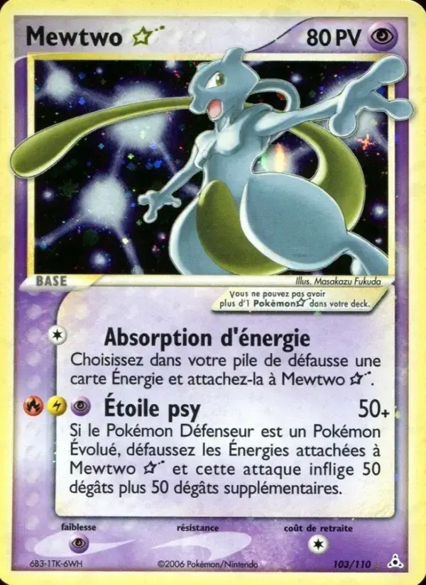 Carte Pokémon Mewtwo ☆ #103 — Fantômes Holon