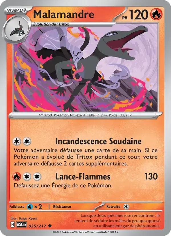 Carte Pokémon Malamandre #035 — Héros Transcendants