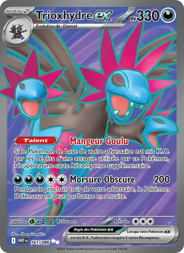 Carte Pokémon Trioxhydre-ex #161 — Flamme Blanche